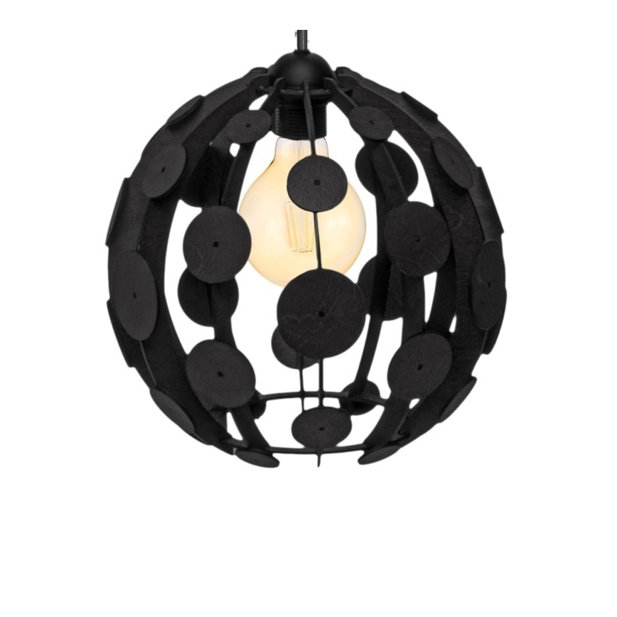 Lampadario su fune GAIA 3xE27/60W/230V nero/marrone