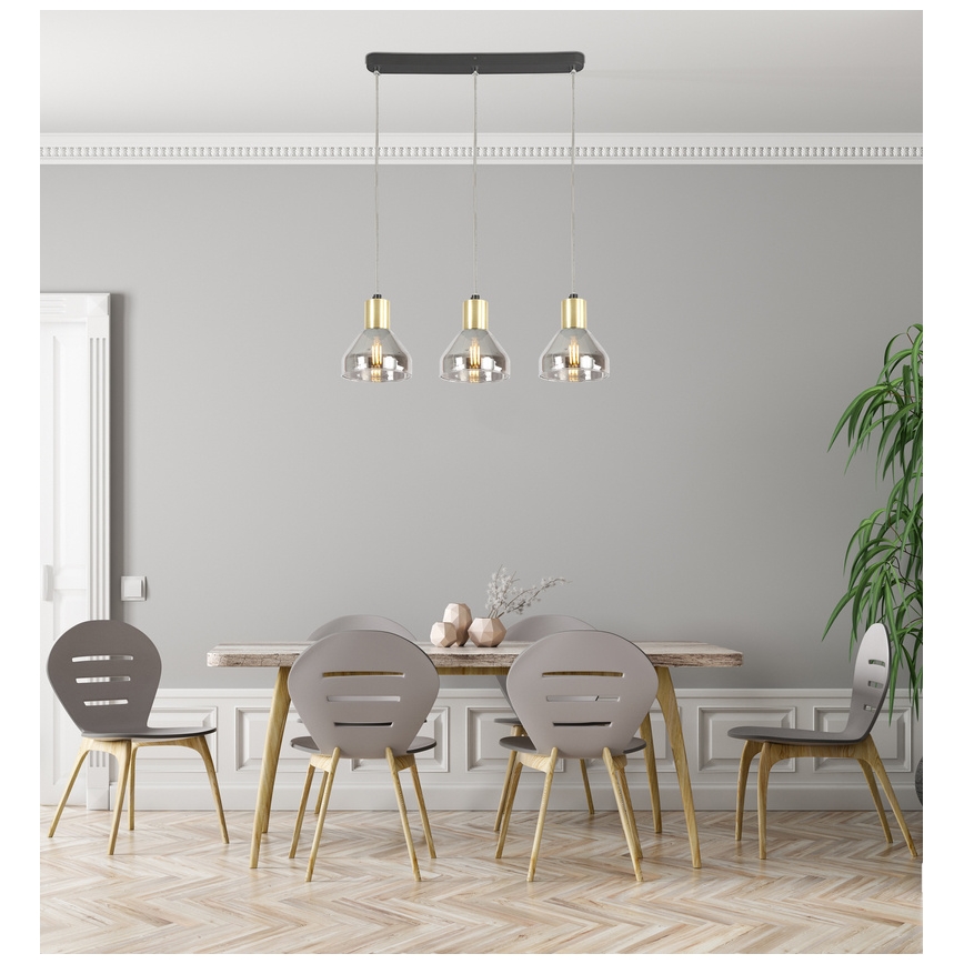 Lampadario su fune GREGORY 3xE14/40W/230V