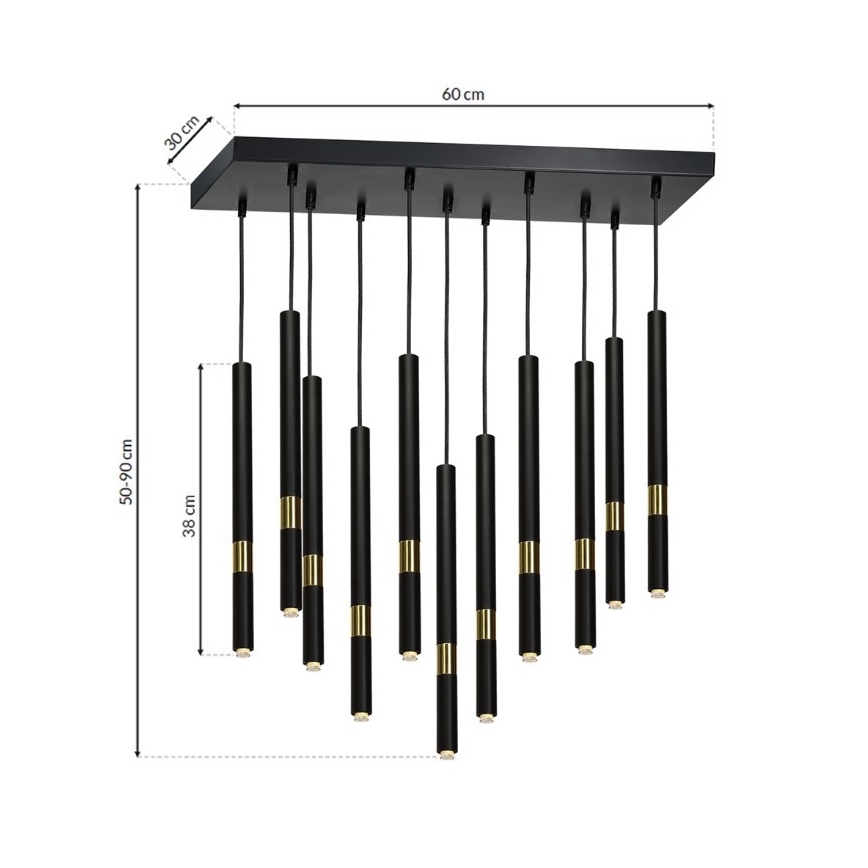 Lampadario su fune MONZA 11xG9/7W/230V