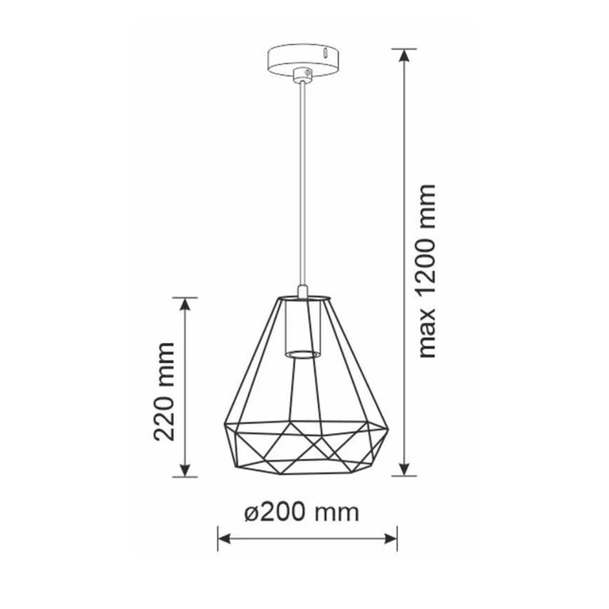 Lampadario su fune VIGO 1xE27/20W/230V