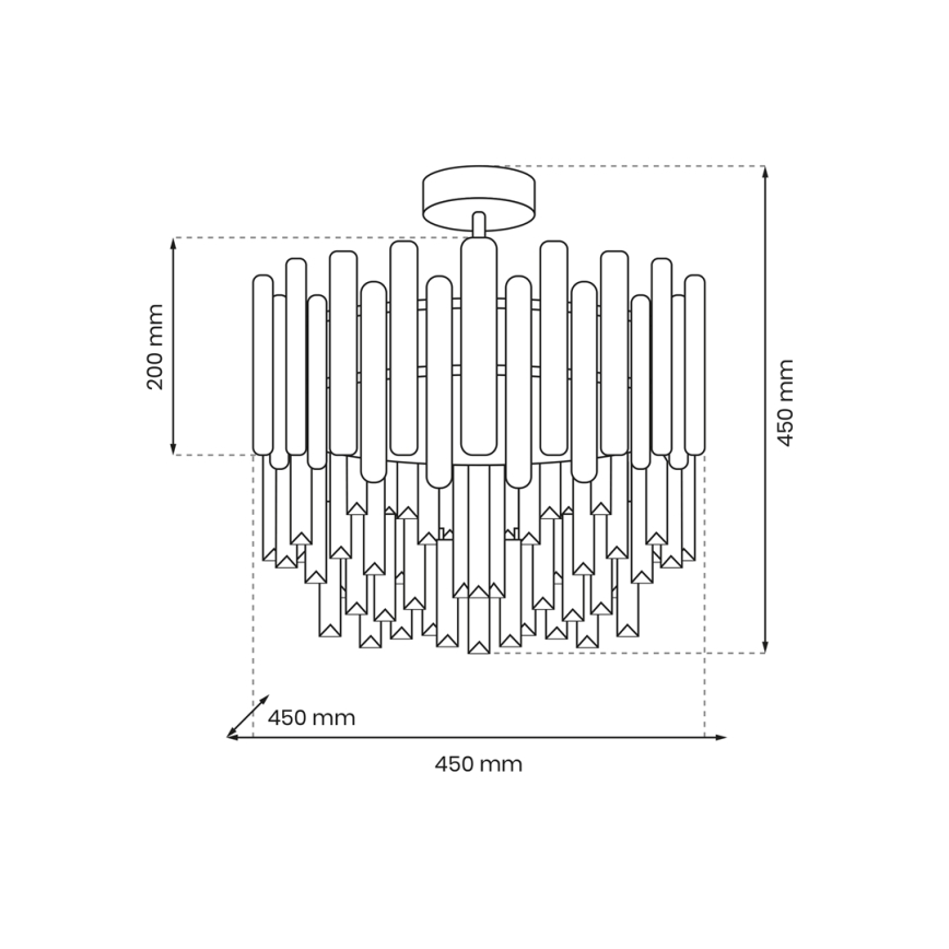 Lampadario su palo ASPEN 6xE14/40W/230V oro
