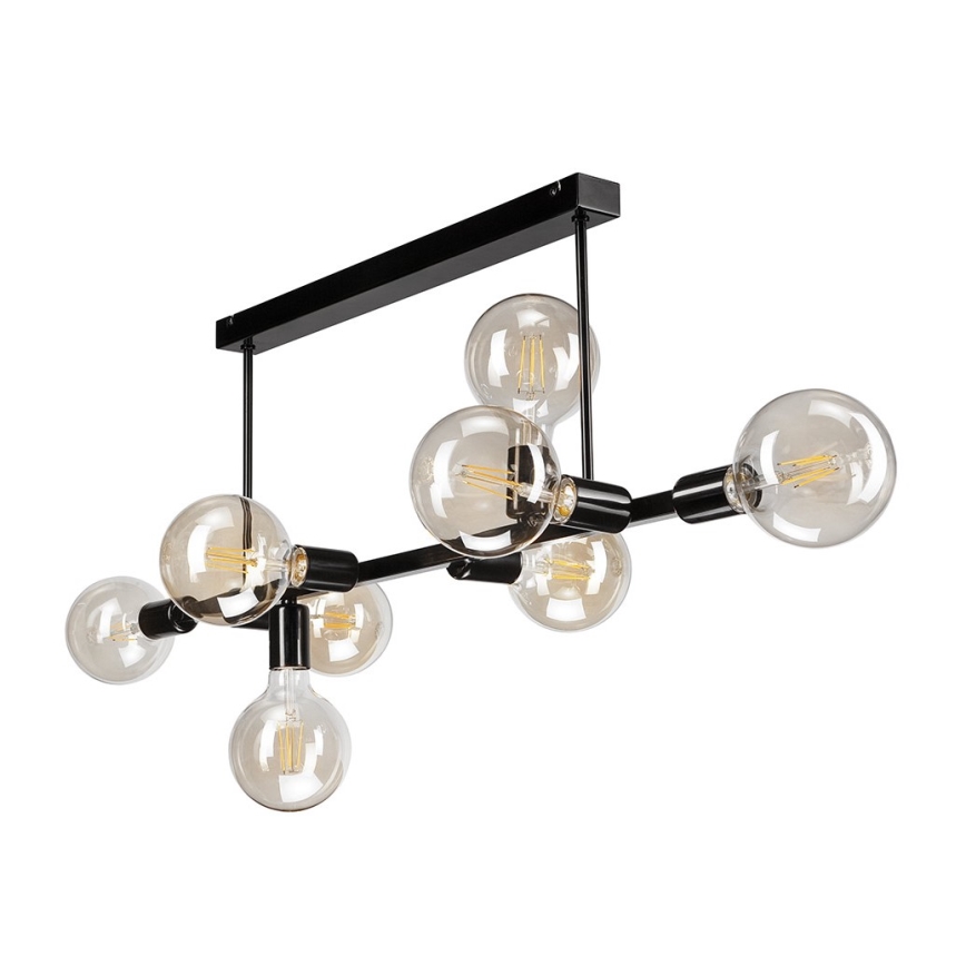 Lampadario su palo ASTRID 8xE27/60W/230V nero