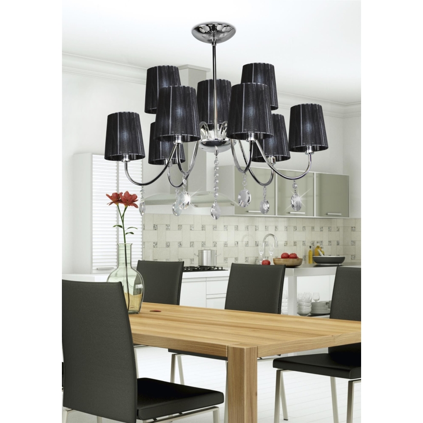 Lampadario su palo SORENTO 9xE14/40W/230V nero
