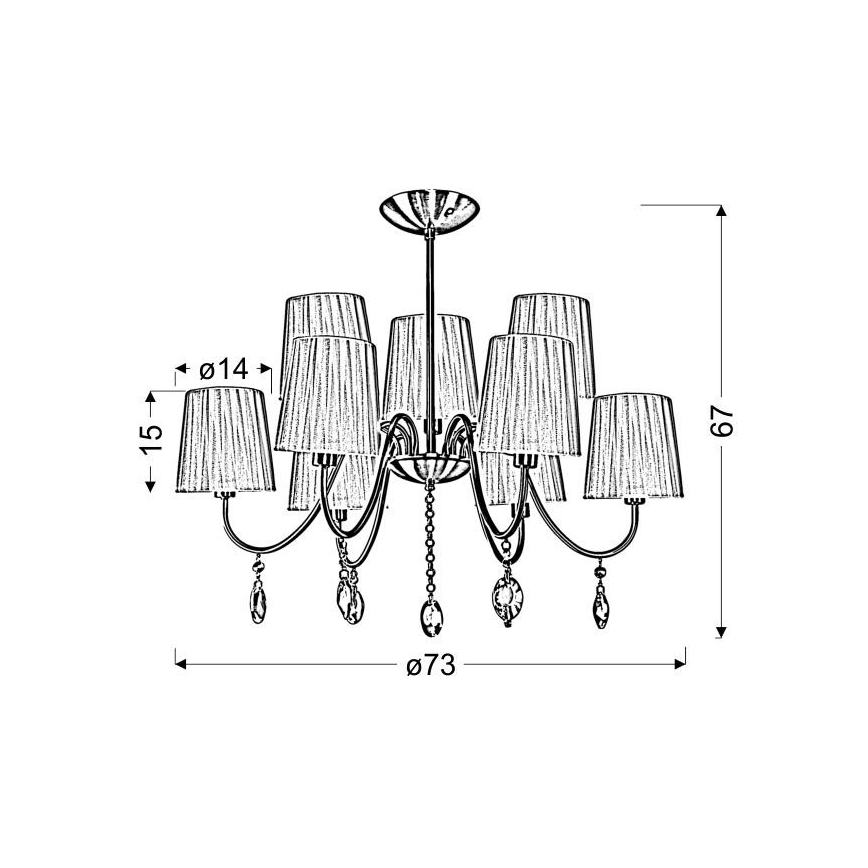 Lampadario su palo SORENTO 9xE14/40W/230V nero