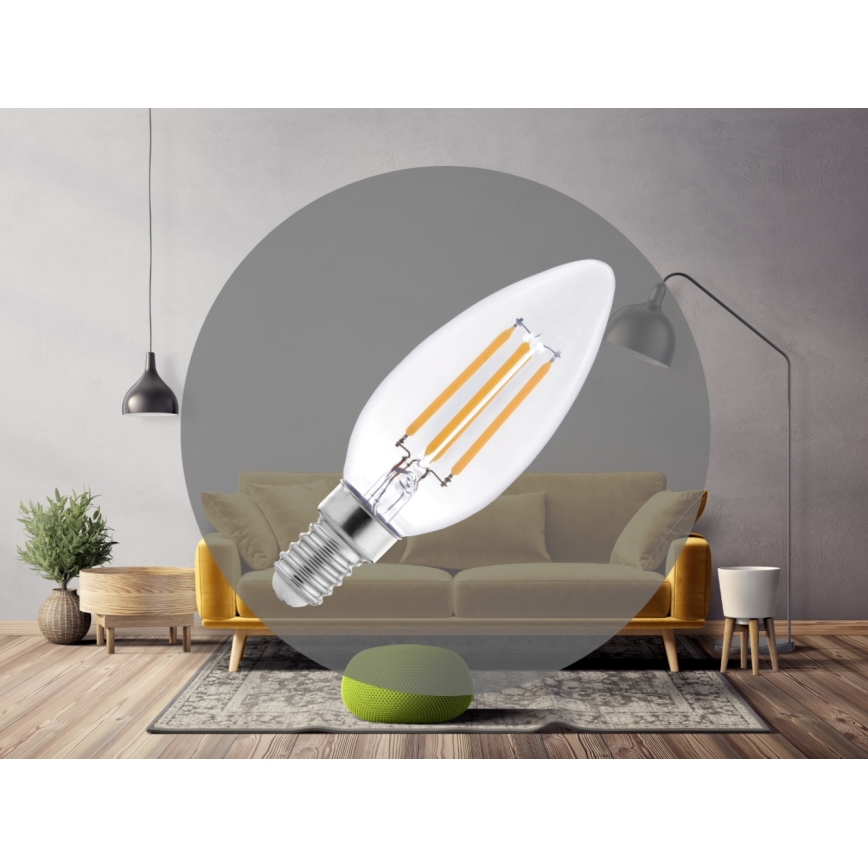 Lampadina LED a filamento C37 E14/6W/230V 4000K