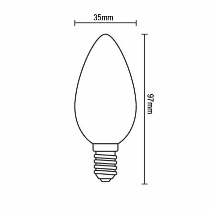 Lampadina LED a filamento C37 E14/6W/230V 4000K