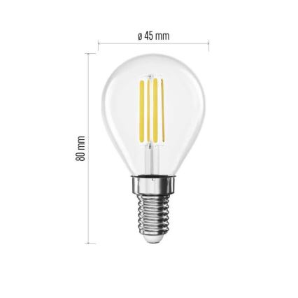 Lampadina LED a filamento E14/3,8W/230V 4000K Classe energetica A