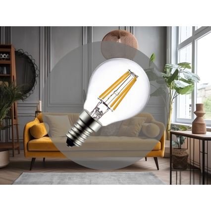 Lampadina LED a filamento G45 E14/6W/230V 3000K