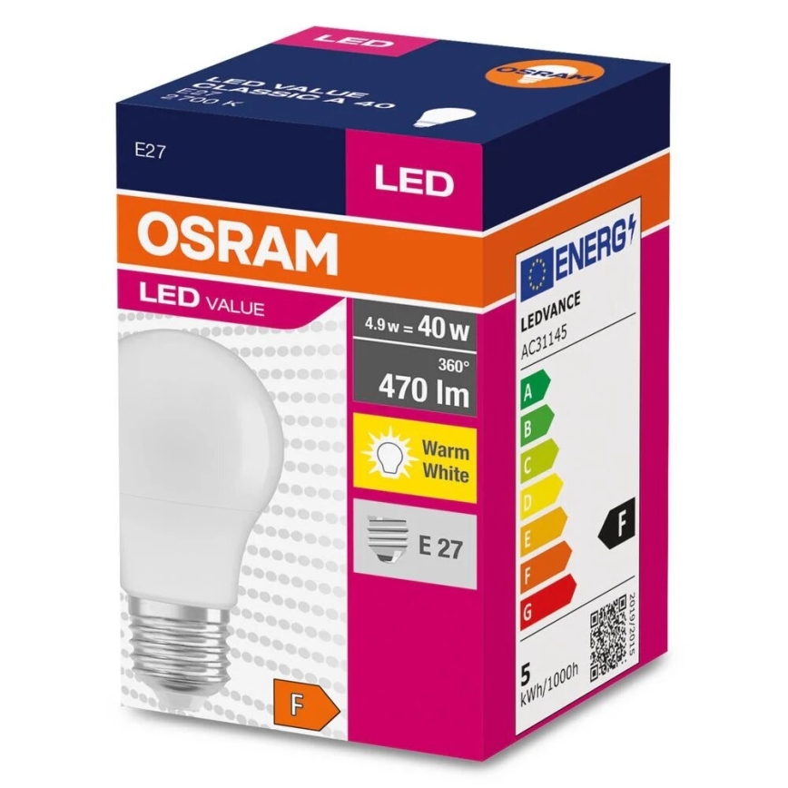 Lampadina LED A40 E14/4,9W/230V 2700K - Osram