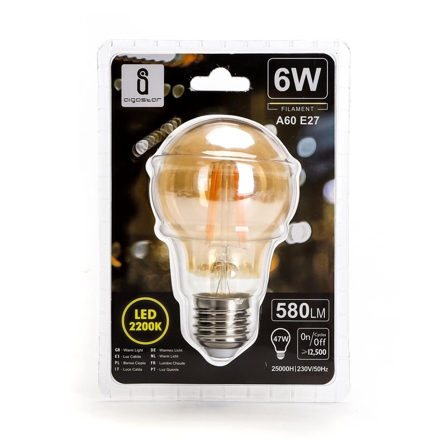 Lampadina LED  A60 E27/6W/230V 2200K - Aigostar