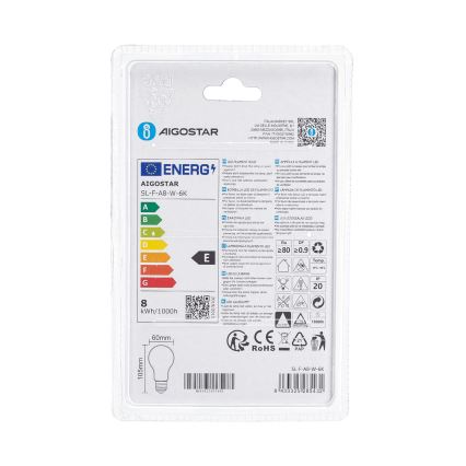 Lampadina LED A60 E27/8W/230V 330° 6500K - Aigostar