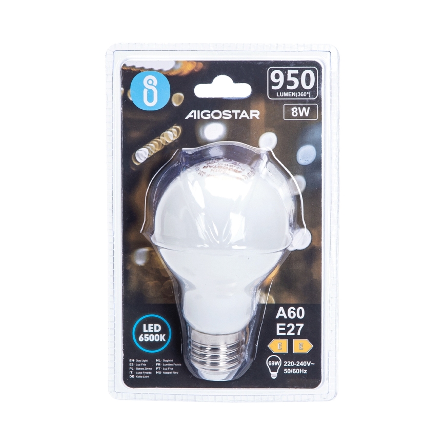 Lampadina LED A60 E27/8W/230V 6500K - Aigostar