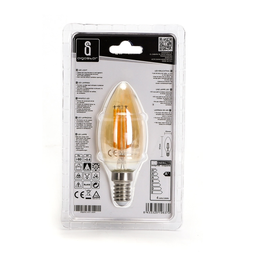 Lampadina LED C35 E14/4W/230V 2200K - Aigostar