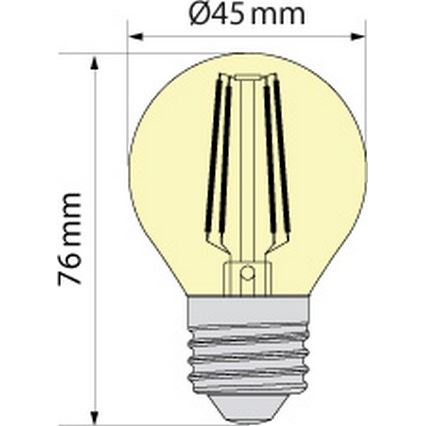 Lampadina LED CLASSIC AMBER G45 E27/6,5W/230V 2200K - Brilagi