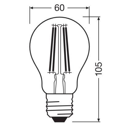 Lampadina LED con sensore crepuscolare CLASSIC FILAMENT A60 E27/7,3W/230V 2700K - Osram