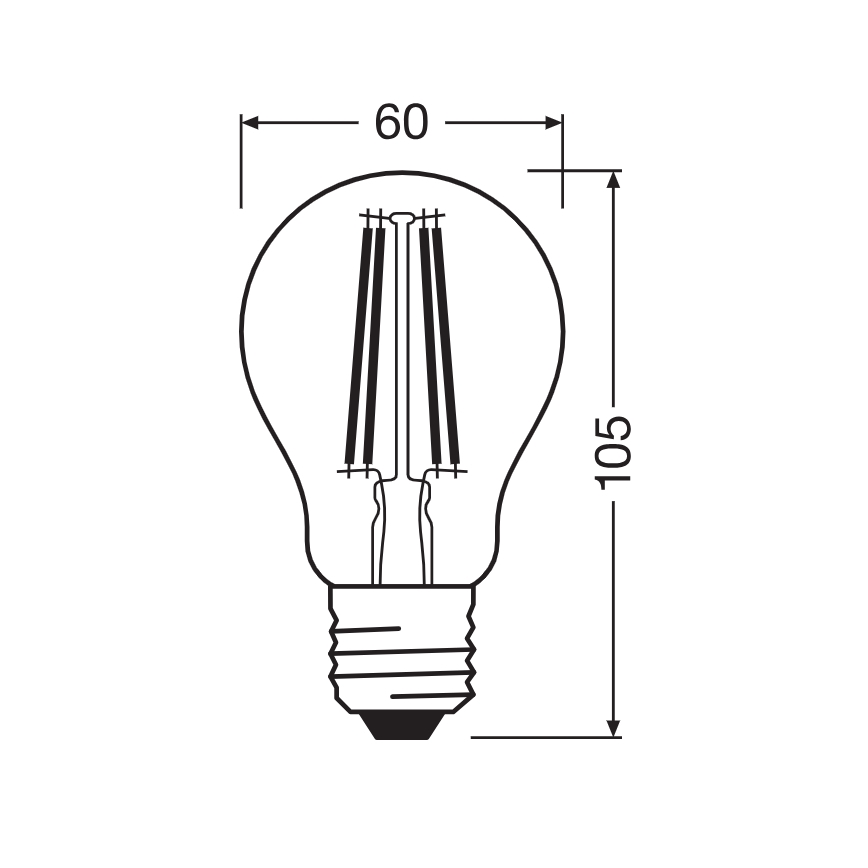 Lampadina LED con sensore crepuscolare CLASSIC FILAMENT A60 E27/7,3W/230V 2700K - Osram
