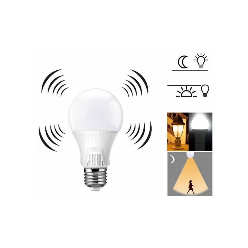 Lampadina LED con sensore E27/9W/230V 6500K