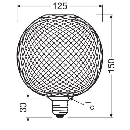 Lampadina LED DECOR FLAT G125 E27/3,5W/230V 2700K nero - Osram