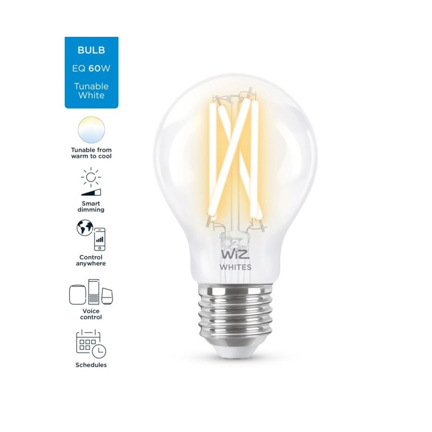 Lampadina LED Dimmerabile FILAMENT A60 E27/6,7W/230V 2700-6500K CRI 90 Wi-Fi - WiZ