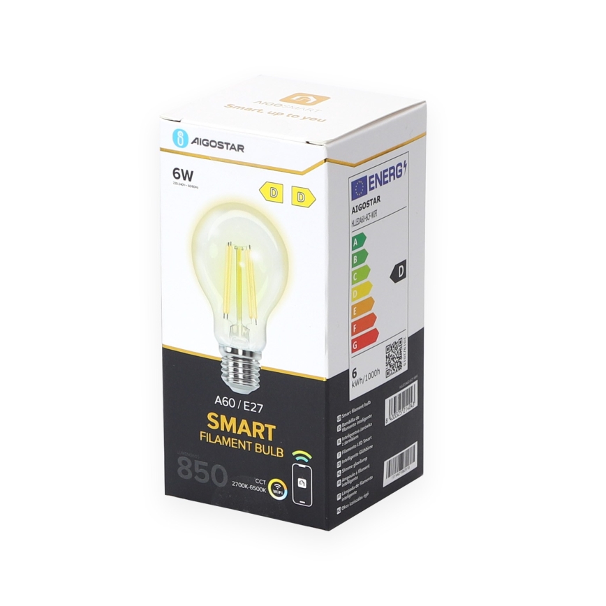 Lampadina LED dimmerabile A60 E27/6W/230V 2700-6500K Wi-Fi - Aigostar