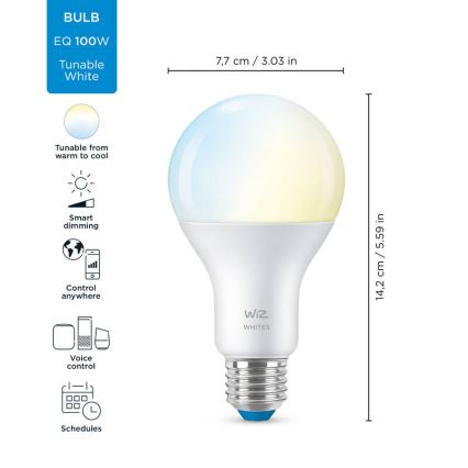 Lampadina LED dimmerabile A67 E27/13W/230V 2700-6500K CRI 90 Wi-Fi - WiZ