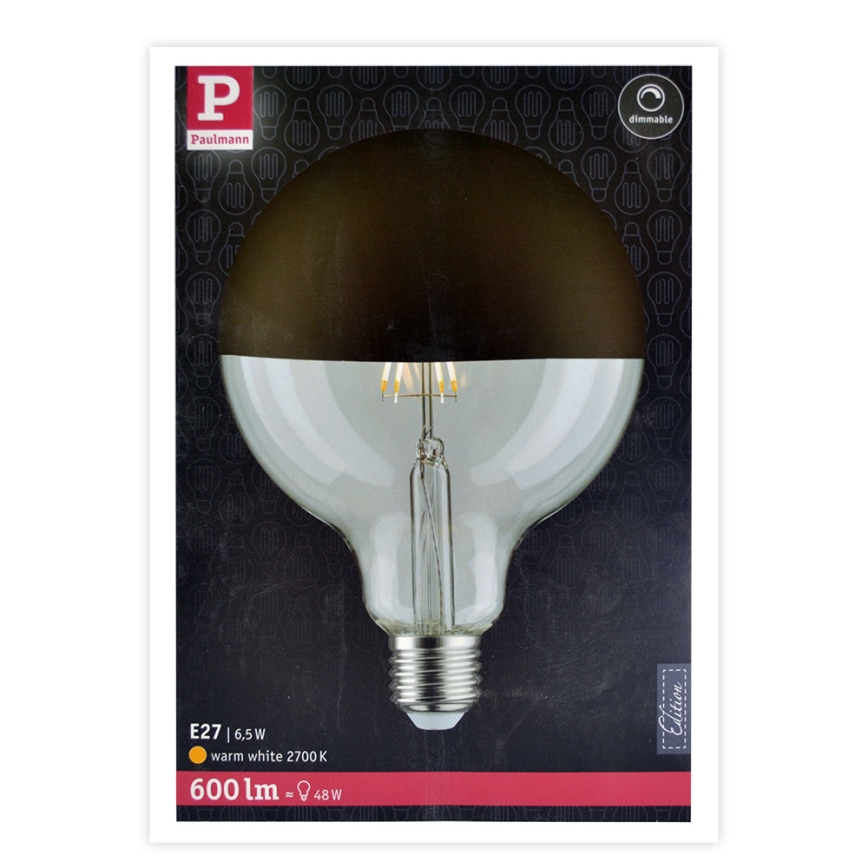 Lampadina LED dimmerabile con un mirror spherical cap G125 E27/6,5W/230V 2700K - Paulmann 28679