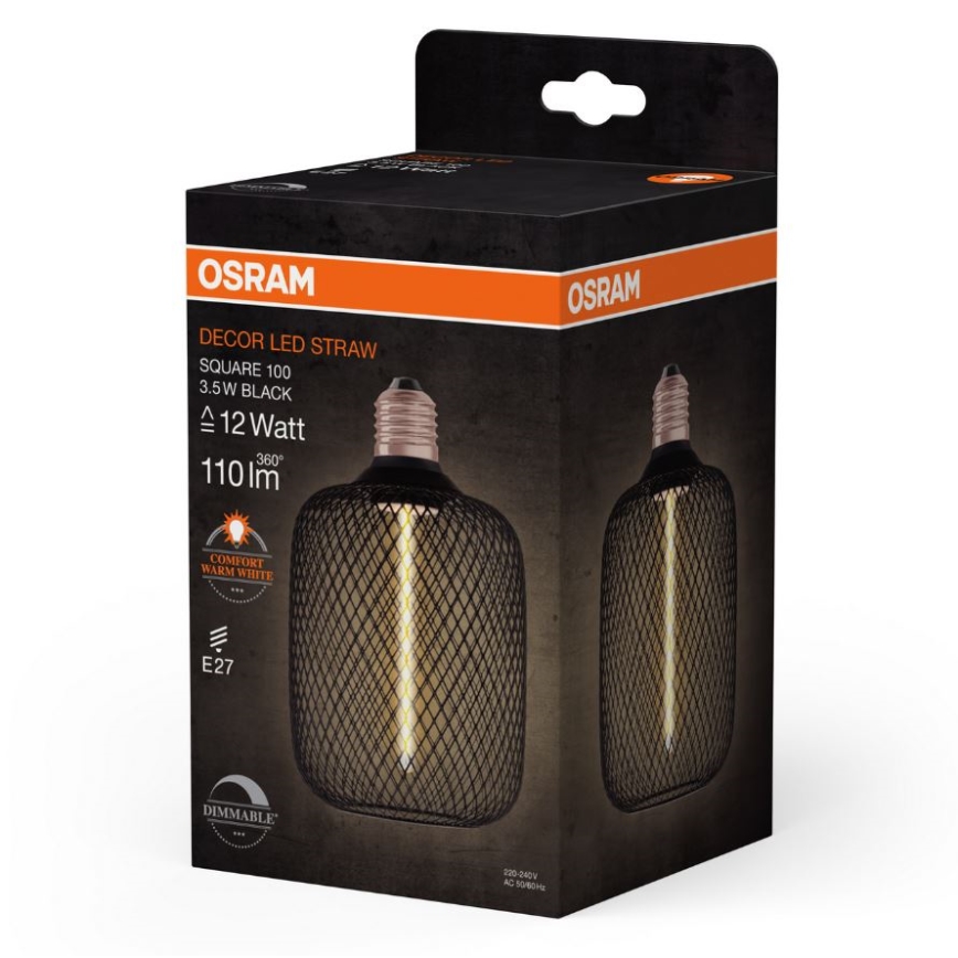 Lampadina LED dimmerabile DECOR FILAMENT E27/3,5W/230V 1800K nero - Osram