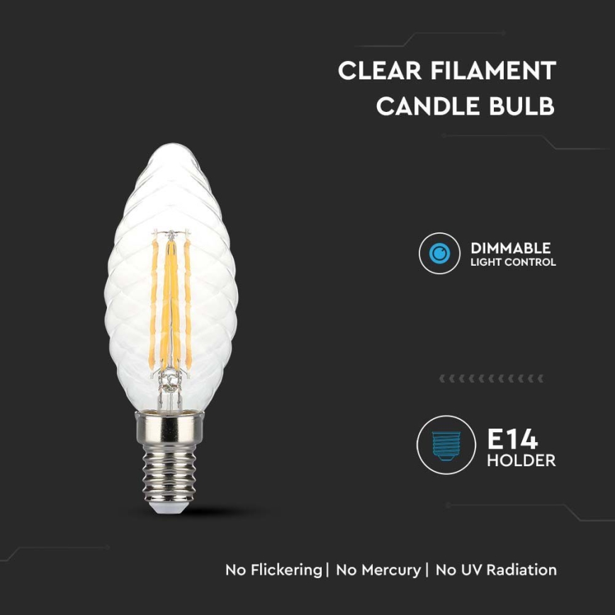 Lampadina LED dimmerabile FILAMENT E14/4W/230V 3000K