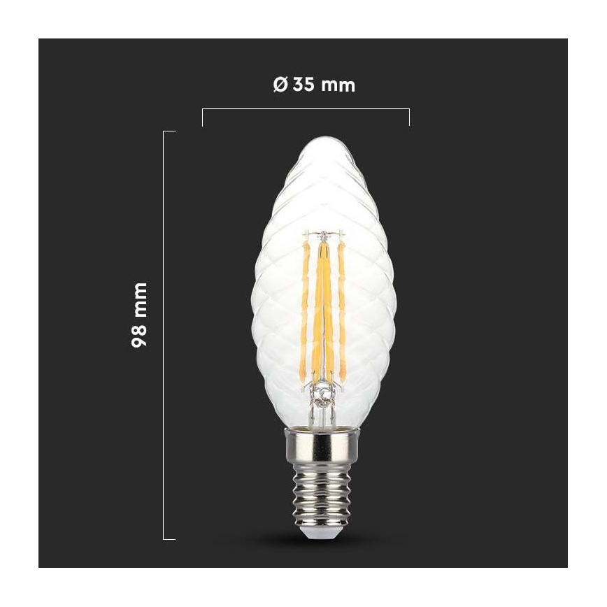 Lampadina LED dimmerabile FILAMENT E14/4W/230V 3000K