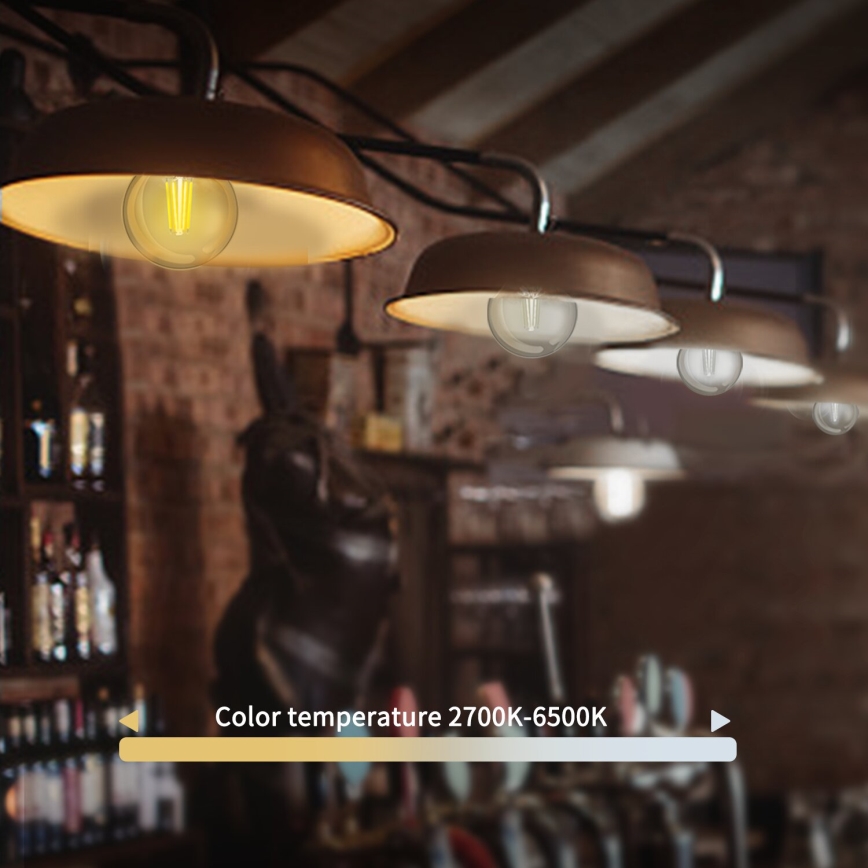 Lampadina LED dimmerabile FILAMENT G45 E14/4,5W/230V 2700-6500K Wi-Fi - Aigostar