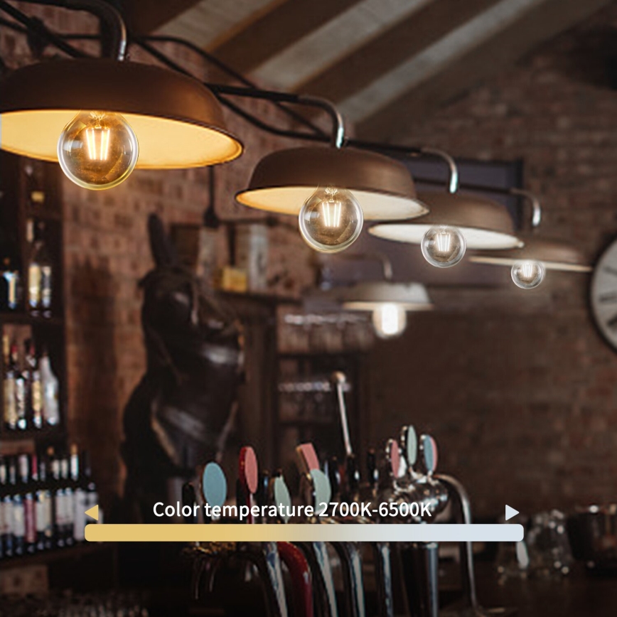 Lampadina LED dimmerabile FILAMENT G45 E14/4,5W/230V 2700-6500K Wi-Fi - Aigostar