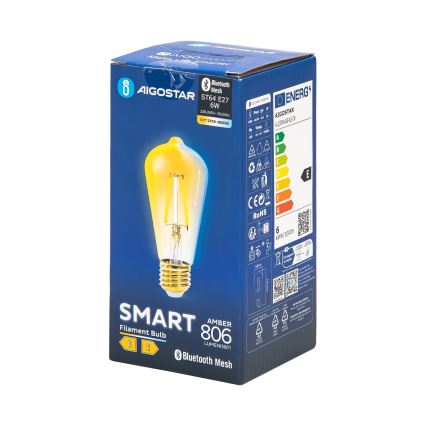 Lampadina LED dimmerabile FILAMENT MESH Smart ST64 E27/6W/230V 2700-6500K - Aigostar