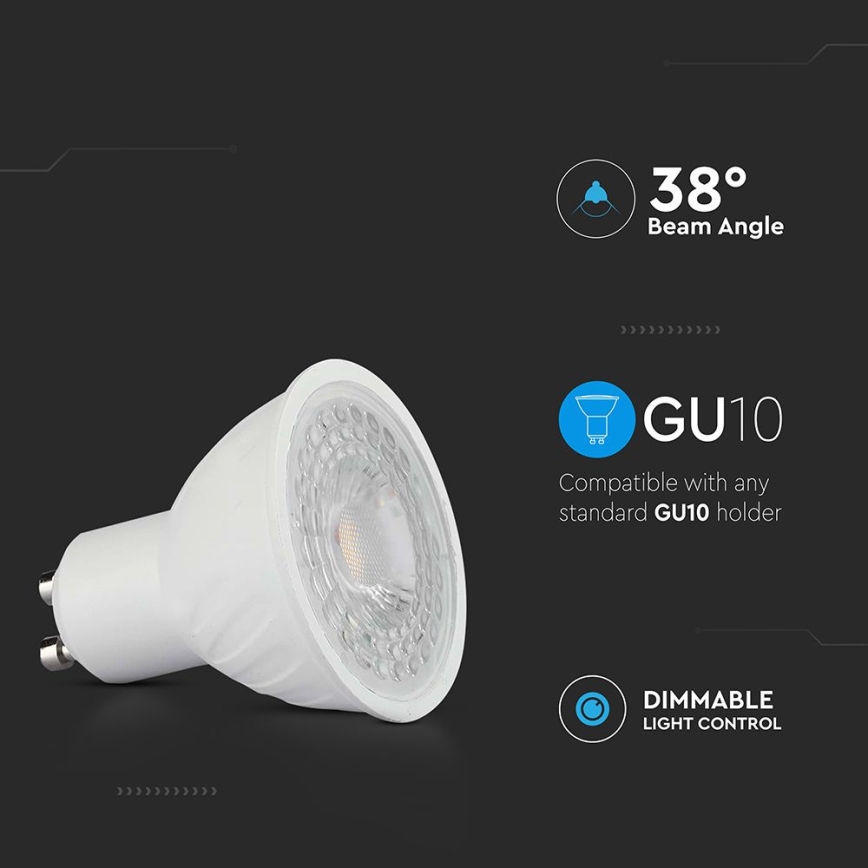 Lampadina LED dimmerabile GU10/6W/230V 6500K 38°