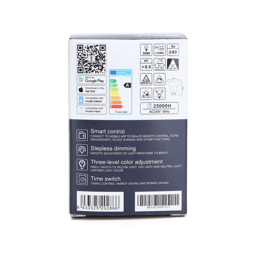 Lampadina LED dimmerabile GU10/7W/230V 3000-6500K Wi-Fi - Aigostar