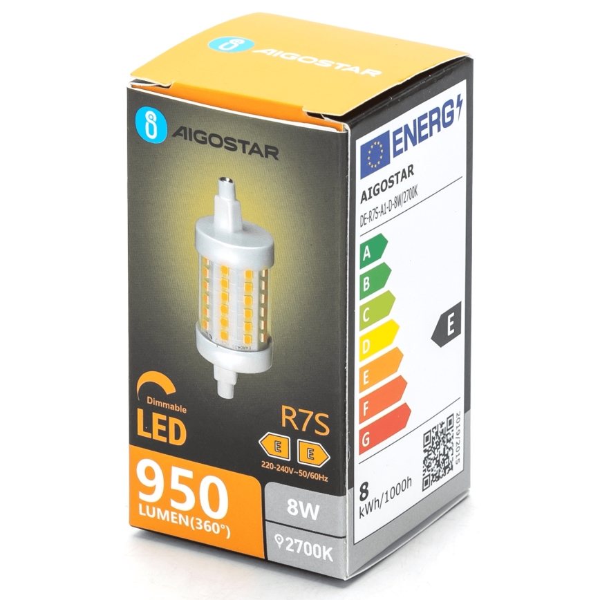 Lampadina LED dimmerabile R7s/8W/230V 2700K - Aigostar