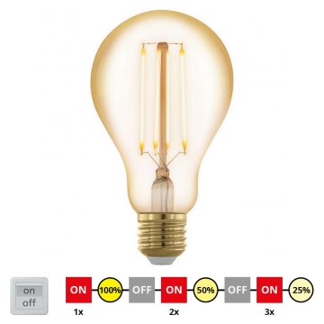 Lampadina LED dimmerabile VINTAGE A75 E27/4W/230V 2200K - STEPDIMMING - Eglo 12858