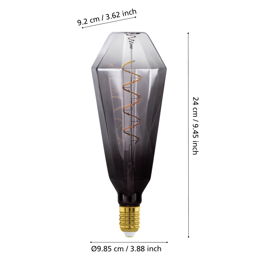 Lampadina LED dimmerabile VINTAGE E27/4W/230V 1800K fumé - Eglo 110238