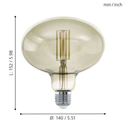 Lampadina LED dimmerabile VINTAGE E27/4W/230V 3000K - Eglo 12599