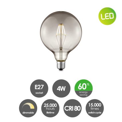 Lampadina LED dimmerabile VINTAGE EDISON G125 E27/4W/230V 2700K