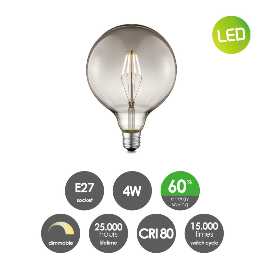 Lampadina LED dimmerabile VINTAGE EDISON G125 E27/4W/230V 2700K