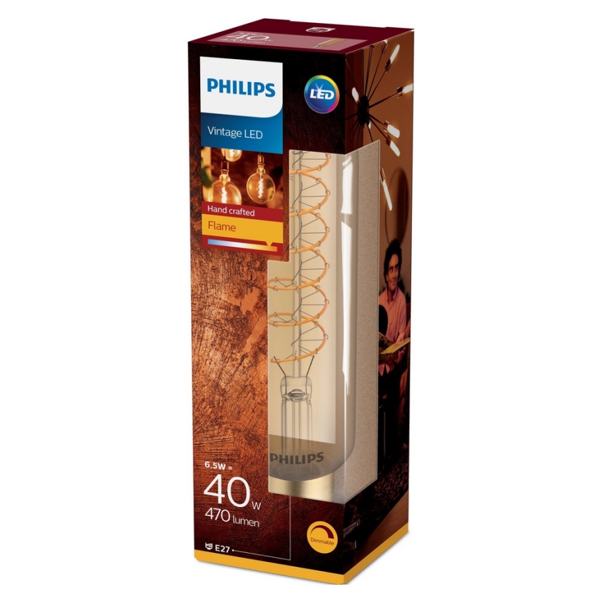 Lampadina LED dimmerabile VINTAGE Philips T65 E27/6,5W/230V 2000K