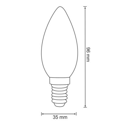 Lampadina LED C37 E14/4W/230V 3000K