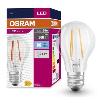 Lampadina LED FILAMENT A60 E27/6,5W/230V 4000K - Osram