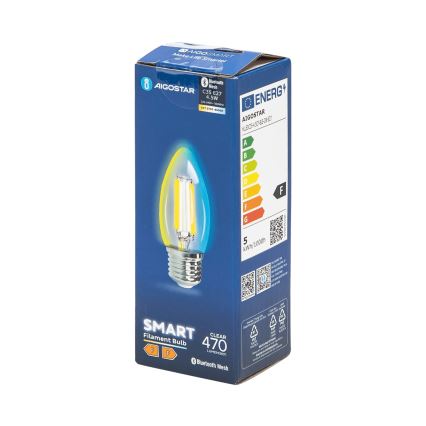 Lampadina LED dimmerabile FILAMENT MESH Smart C35 E27/4,5W/230V 2700-6500K - Aigostar