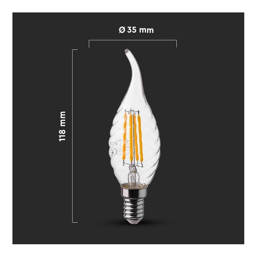 Lampadina LED FILAMENT E14/4W/230V 4000K