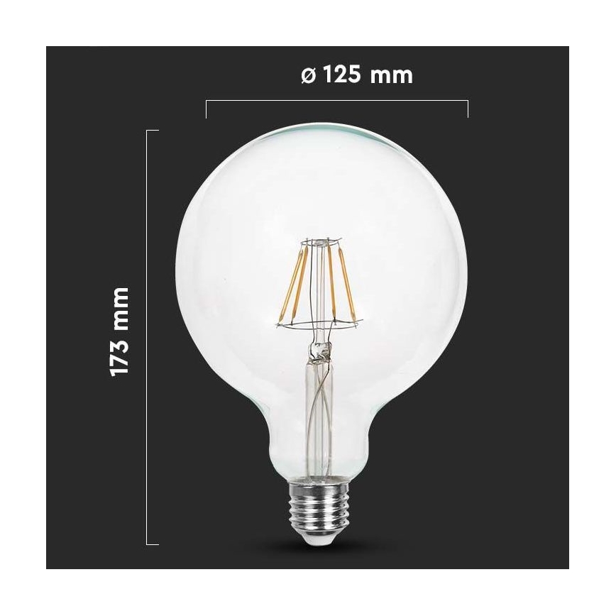 Lampadina LED FILAMENT G125 E27/10W/230V 3000K