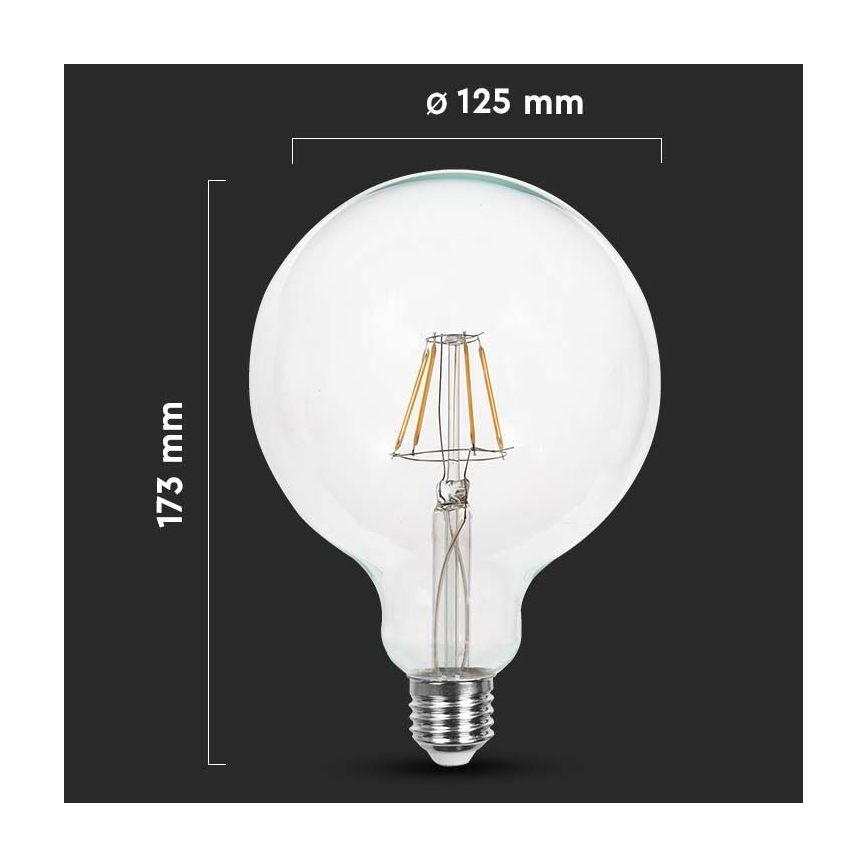 Lampadina LED FILAMENT G125 E27/10W/230V 6400K