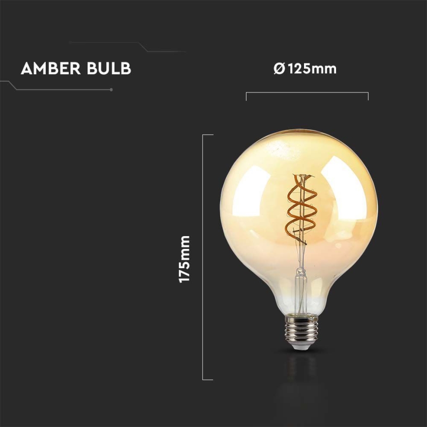 Lampadina LED FILAMENT G125 E27/6W/230V 1800K