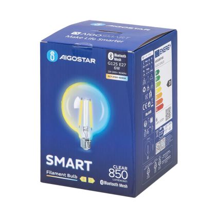 Lampadina LED dimmerabile FILAMENT MESH Smart G125 E27/6W/230V 2700-6500K - Aigostar