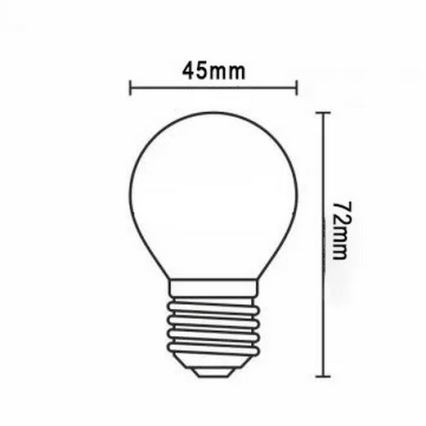 Lampadina LED FILAMENT G45 E27/2W/230V 3000K